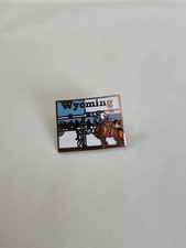 Wyoming Souvenir Lapel Hat Jacket Pin Vintage Enamel By MAFCO