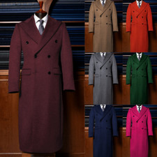 Wool Men Long Overcoat Double Breasted Business Winter Outdoor Coat Men Jackets