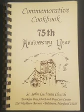 75th Commemorative Cookbook St John's Lutheran Church Baltimore Maryland