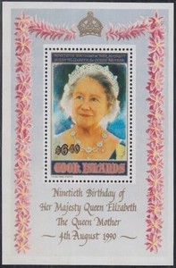 COOK ISLANDS 1990 #1041 SOUVENIR SHEET MNH QUEEN MOTHER'S 90th BIRTHDAY