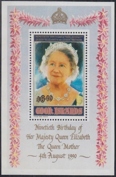 COOK ISLANDS 1990 #1041 SOUVENIR SHEET MNH QUEEN MOTHER'S 90th BIRTHDAY