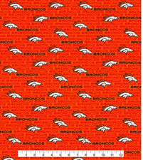 Denver Broncos Cotton Fabric Piece by the 1/4,1/2,Yard, 58"W for Mask ships fast