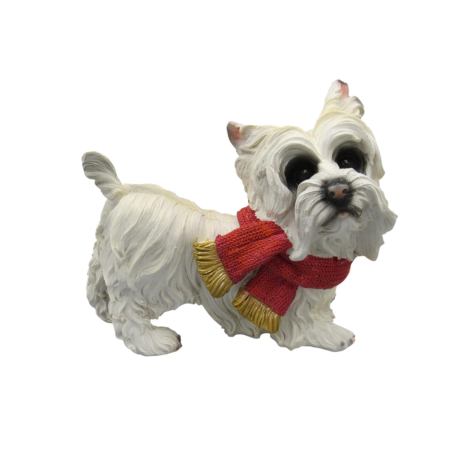 Christmas Yorkshire Terrier Festive Figurine (Xmas Animal Dog Statue Ornament)