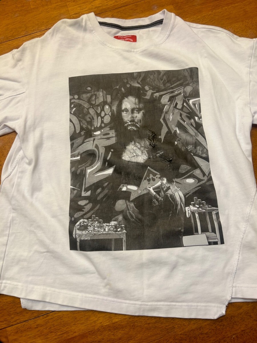 mona グッズ SPRAYGROUND Da Vinci Mona Lisa T-SHIRT White SIZE: Med LIMITED