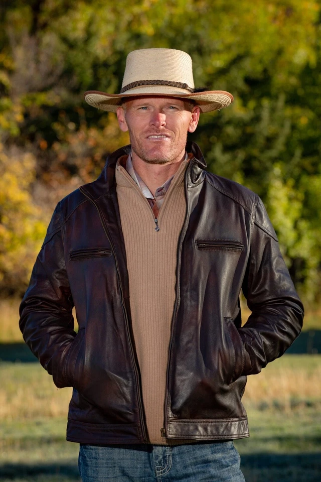 Wyoming Traders Mens Houston Brown Leather Concealed Carry Zip Up Jacket - Image 3 of 4