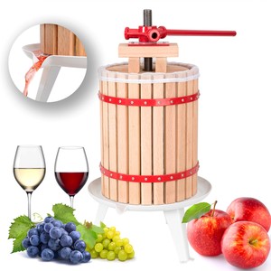 Pressoir à baies fruit jus manuel presse mécanique pommes vin bois de chêne 18 L