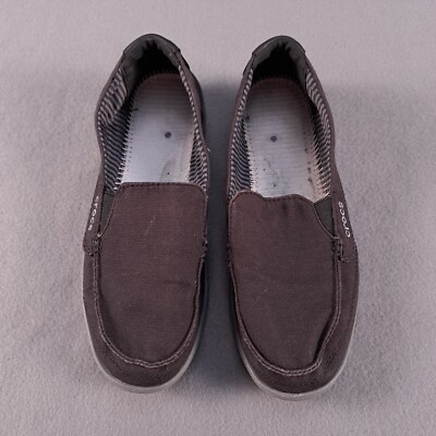 Crocs Walu Shoes Womens 9 Black 14391 Canvas Loafer Boat Flats No Insoles