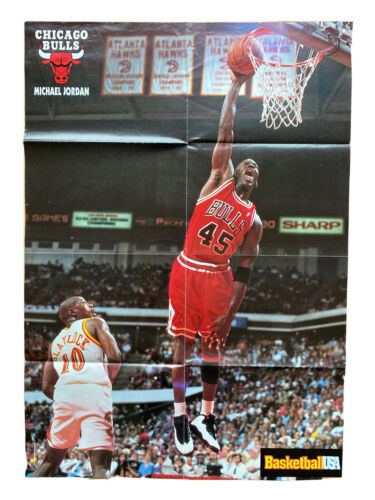 Michael Air Jordan X Chicago Poster Vintage NBA Jersey Chicago Bulls 119 - Picture 1 of 8