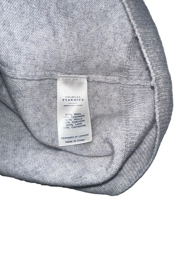 Charles Tyrwhitt Merino Wool Cashmere Sweater Men XXL Gray Soft Knit Casual - Picture 6 of 7