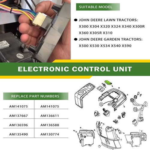 Electronic Control Unit AM141075 Lawn Garden Tractors for John Deere X300 X304 - Picture 6 of 13