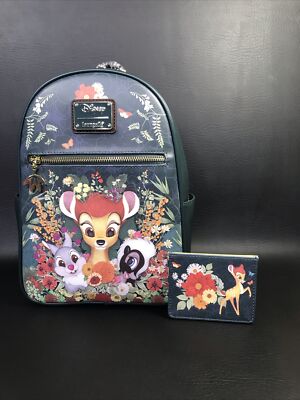New! Loungefly Disney Bambi Botanical Mini Backpack  display picture 2