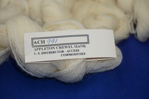 Lote de hilo de lana tapiz #4-11 Hanks Appleton 25 g tono 991 blanco - Imagen 4 de 6