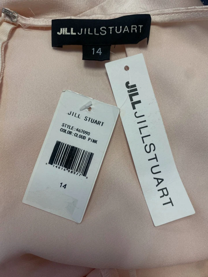 $375 Mono para mujer Jill Stuart rosa cuello en V espalda abierta pierna ancha talla 14 Foto 3 de 3