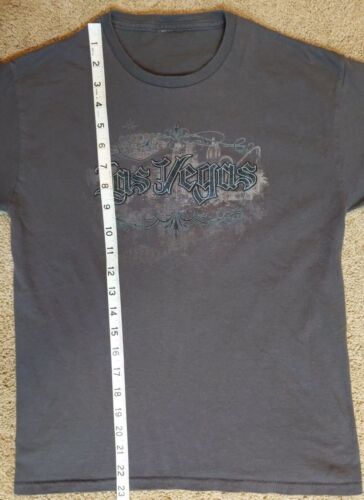 Delta Pro Weight Boys sz L taupe short sleeves T-Shirt Las Vegas graphic EUC