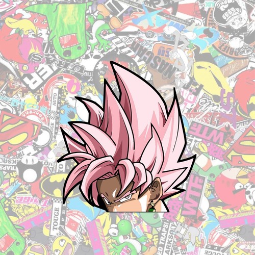 Rose Gold Goku Peeker Peeking Vinyl Car Decals Anime Dragon Ball Z Stickers - Picture 2 of 4