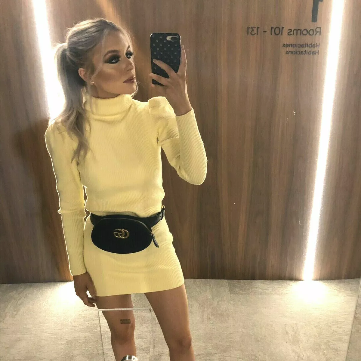 Zara yellow top knit dress