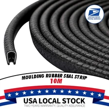 Black Moulding Rubber U Channel Edge Trim Length 33 Feet - Soundproof,Crashproof