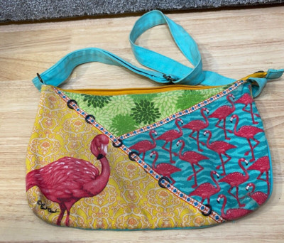 Paul Brent Coastal Life Sun N Sand Flamingos Cotton Bag Crossbody Shoulder