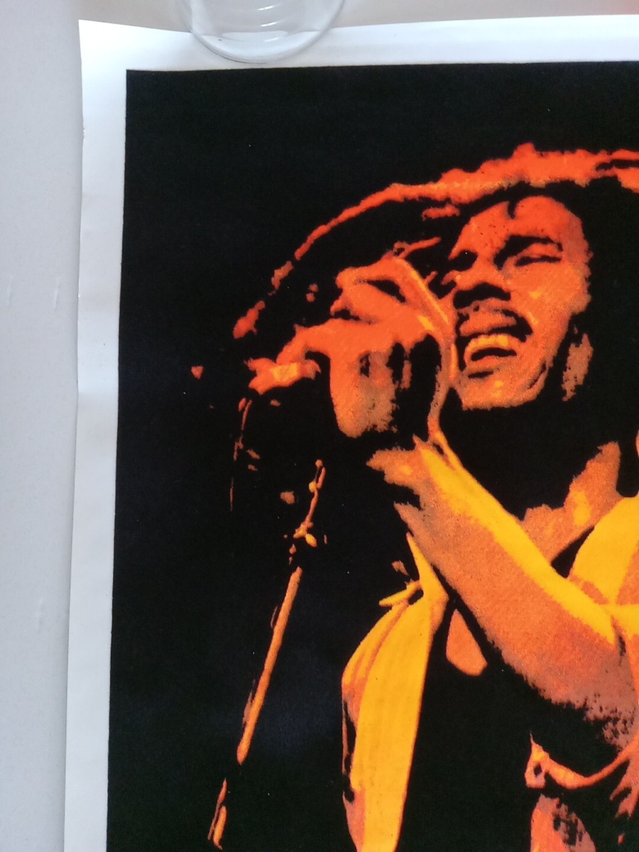 Original Bob Marley Stripes Blacklight Poster Reggae Rasta