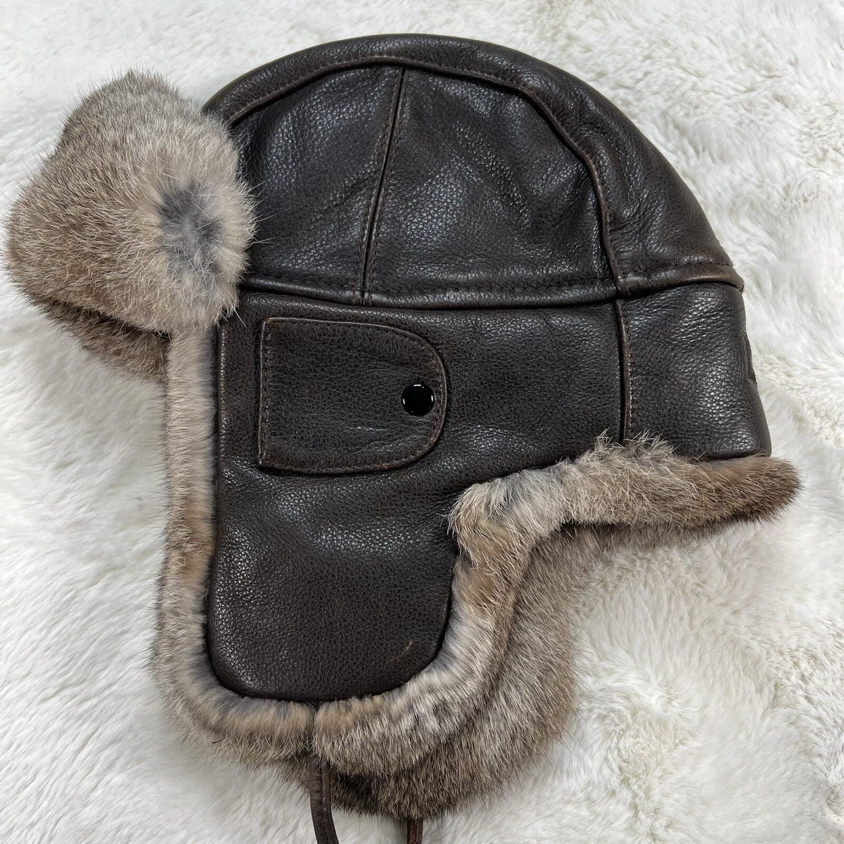Crown cap rabbit fur hat deals