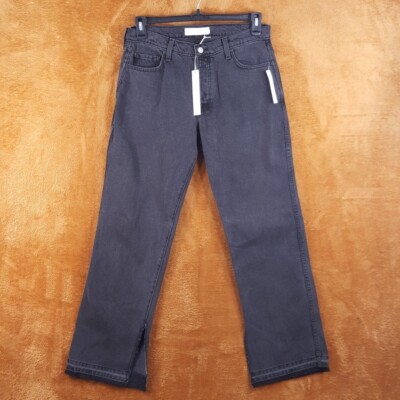 LISA SAYS GAH Jeans Womens Size 10 Charcoal Grey Wash Straight Ankle Slit ELLIS