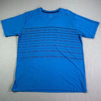 Tasc Performance Men's T-shirt XL Blue Striped Bamboo Short Sleeve V-Neck
