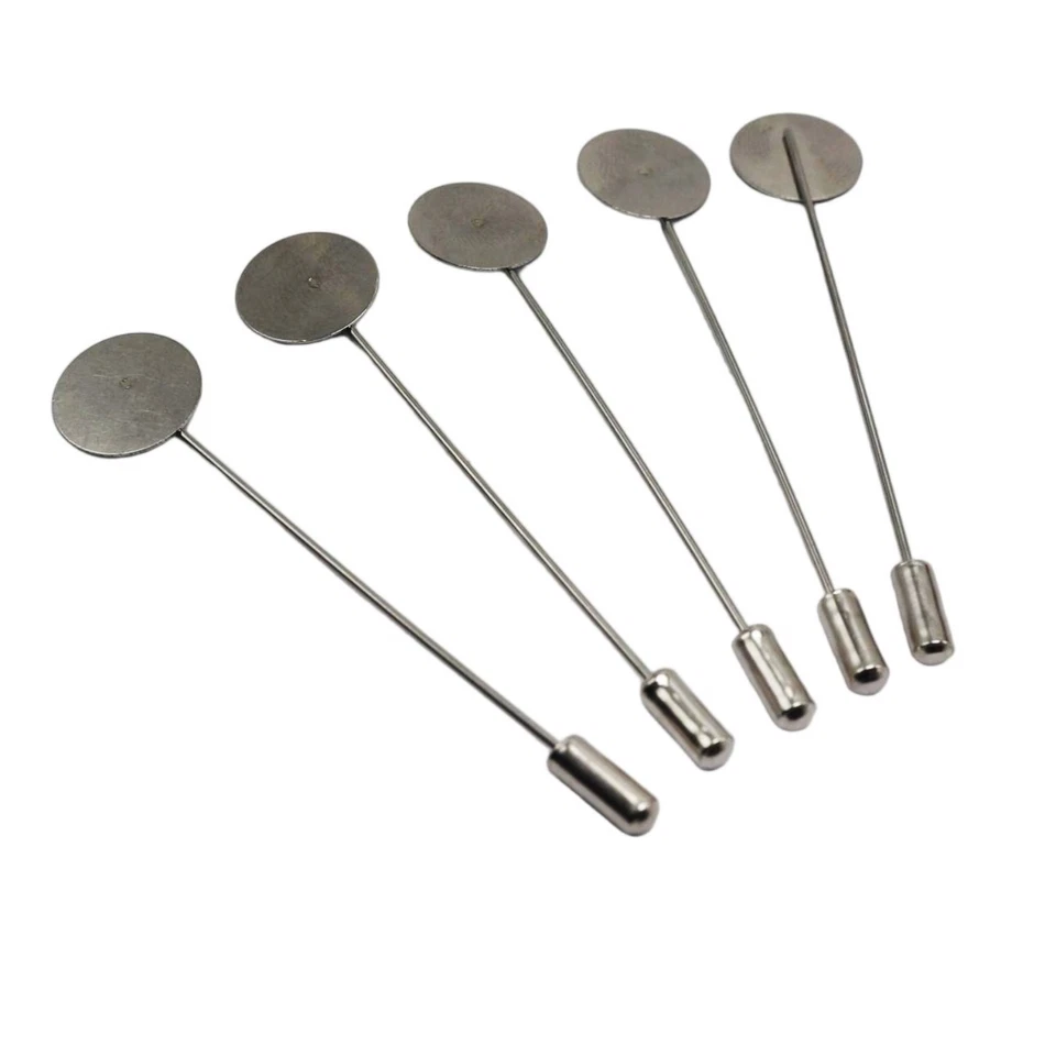 10/20/50pcs Alloy Round Tray Lapel Pins - 75mm Safety Brooches for Suit/Tie/Hat - Image 4 of 4
