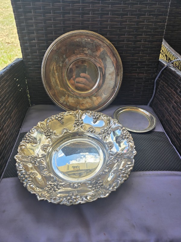 Vintage Silver-Plated Trays Lot Of 2 Reed & Barton Pre Owned Condition 