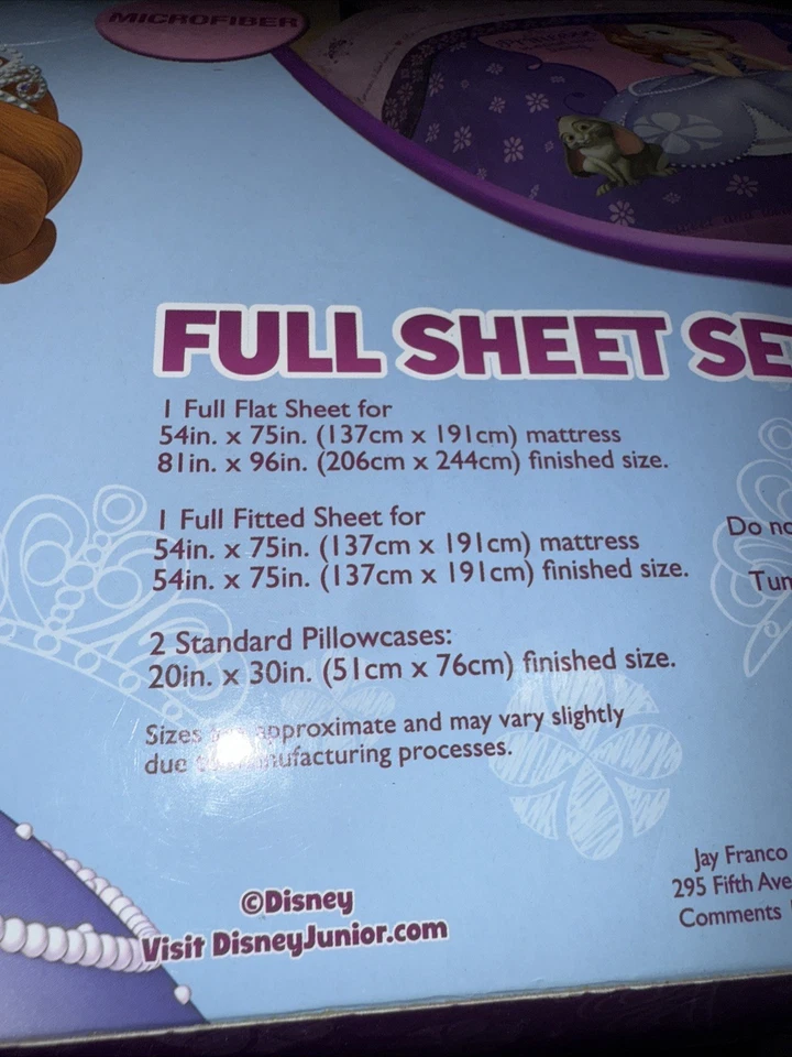 Princess Sofia Bedding Sheet Full Sheet Set for Kids - 4 Piece - Image 2 of 2