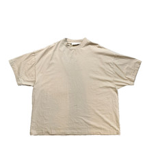 Fear of God Essentials T Shirt Mens L Large Beige Cotton Short Sleeve Embossed