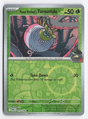 Team Rocket's Tarountula - Reverse Holo SV10: Destined Rivals 019/182