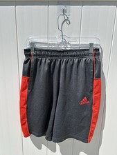 adidas Climacool Men's Athletic Shorts Mesh Dark Gray Red Size S