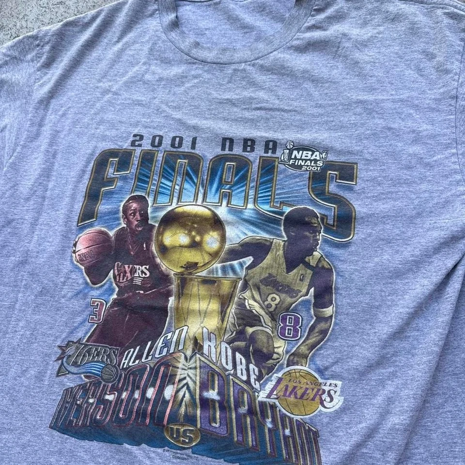 vintage 2001 NBA Finals Kobe Bryant Vs Allen Iverson Exclusive CSA Shirt - Image 2 of 4