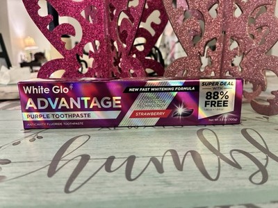 WHITE GLO ADVANTAGE STRAWBERRY FLAVOR PURPLE WHITENING TOOTHPASTE