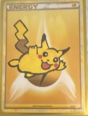 Pokemon TCG Lightning Energy Pikachu altered art hand painted