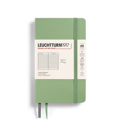 LEUCHTTURM1917 - Notebook Softcover Pocket A6-123 Numbered Poche (A6), Sage 