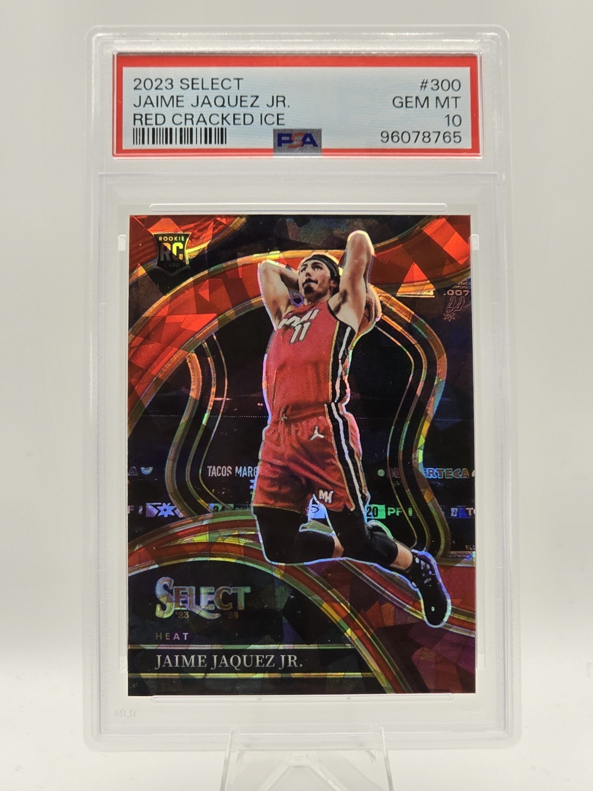 2023 Panini Select Jaime Jaquez Jr. Red Cracked Ice Court side #300 PSA10
