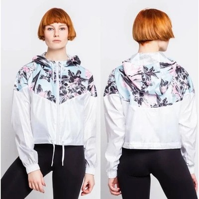 Nike Womens Windrunner Cropped Windbreaker Jacket Size M Floral 