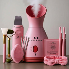 Facial Steamer Spa Kit with 17 Skin Care Tools Towel Warmer Humidifier Gift Set