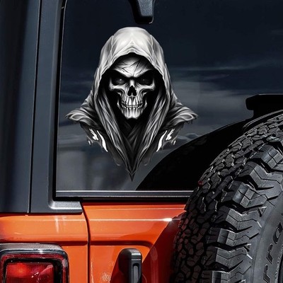 2-Pack Cool Skull Vinyl Decal Sticker 5.12''x5.9'' for Car, RV, Laptop, Suitcase,