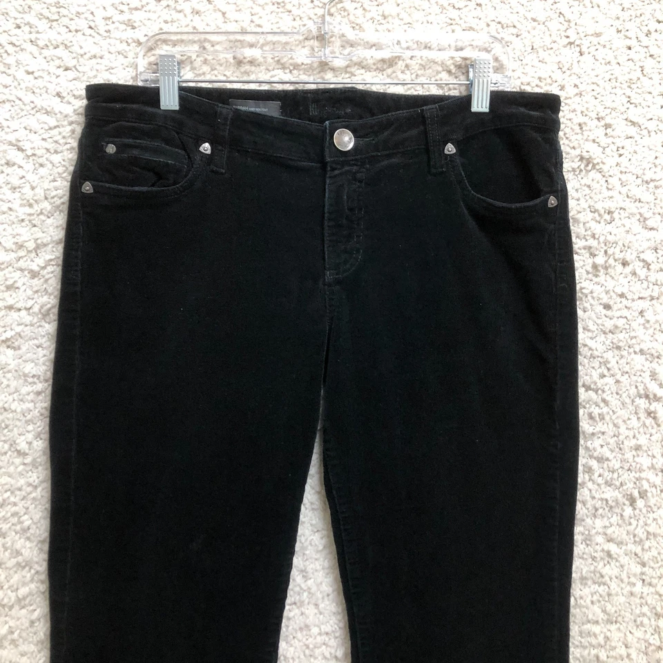 Pantalones de mezclilla KUT From The Kloth 12 para mujer negros Farrah bebé corte bota pana tiro bajo Foto 2 de 4