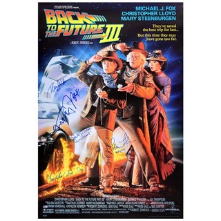 Michael J. Fox and Cast Autographed 1985 Back to the Future 27x39 Movie Poster