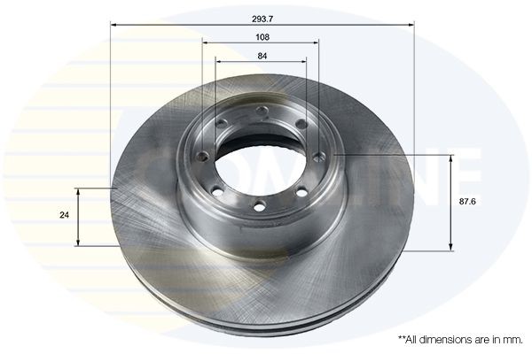 Brake Disc Rear Internally Vented 294 mm Outer ⌀ Fits Iveco Daily COMLINE