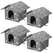 4Pcs Cat Houses for Outdoor Stray Cats Shelter Weatherproof Outdoor Cat House...