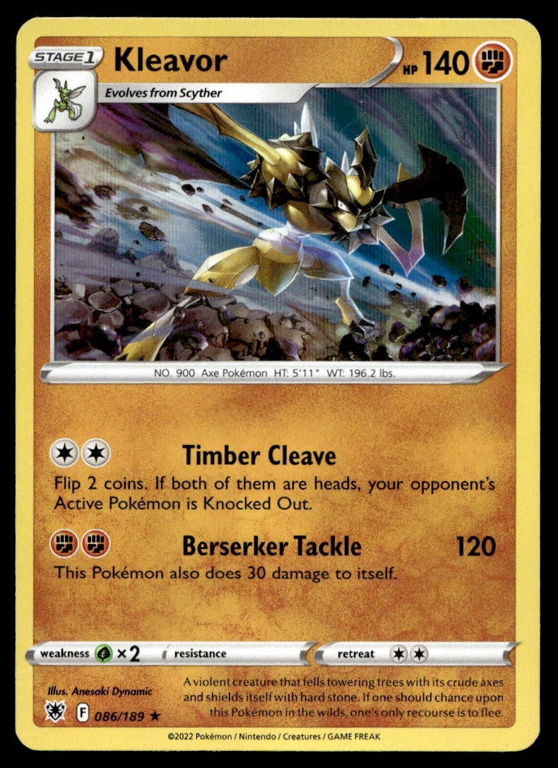 Kleavor 86/189 Pokemon Card Astral Radiance Rare 140 HP Holo Lightly Played LJ