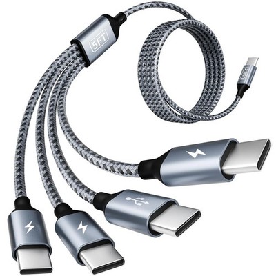 USB C Splitter Multi Charging Cable, Dual Type C Charger Cord,4 in 1 Multiple Ny