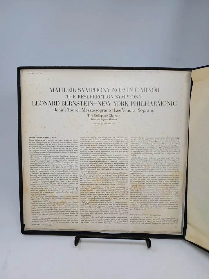 Leonard Bernstein - Mahler: Symphony No. 2 in C Minor LP Box Set Masterworks  - Image 3 of 4