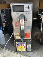 Vintage Black Phone Booth Payphone Push Button Telephone GTE Frontier Verizon