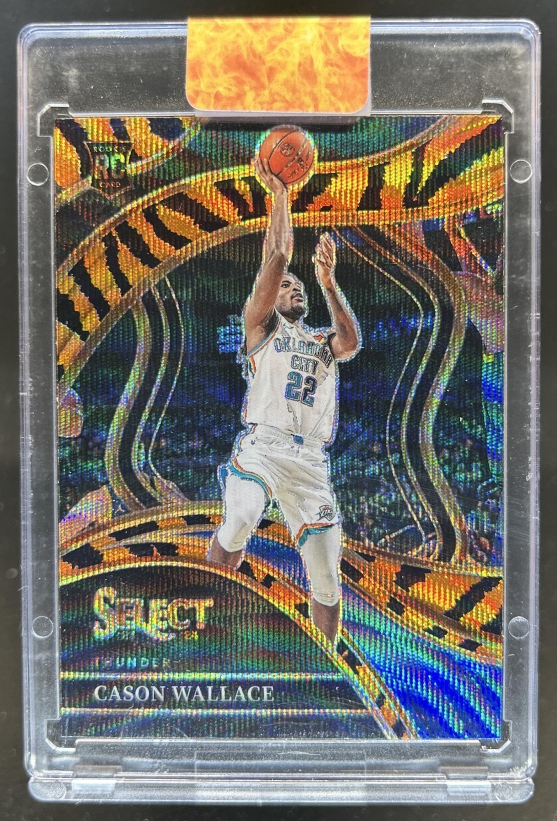 2023-24 Panini Select Cason Wallace SP Tiger Prizm RC Courtside #298 Thunder