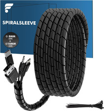 2×6 M Set Avvolgicavo a Spirale,Flessibile Cable Management per Tv/Pc/Stereo, Ki